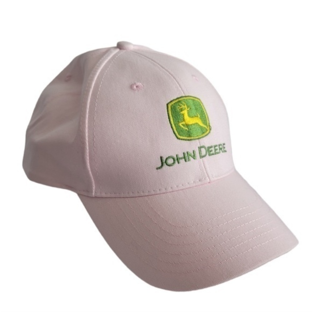 John Deere pink embroidered logo baseball cap NWT